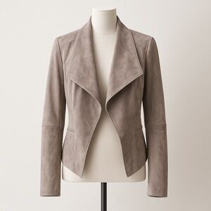 MAX STUDIO Faux Suede Draped Jacket sz Small In Off White New With Tags!